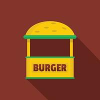 Burger trade icon, flat style. vector