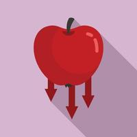 icono de gravedad de manzana, estilo plano vector