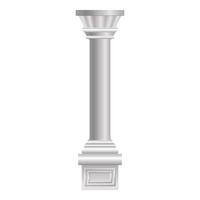 Bank column icon, cartoon style vector