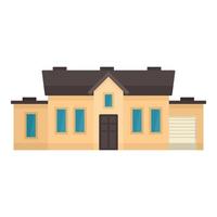 Smart house with garage icon, flat style vector