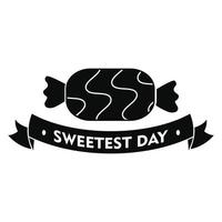 Bonbon candy day logo, simple style vector