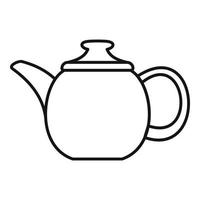 Steel teapot icon, outline style vector