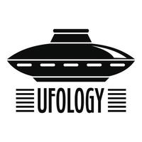 Ufology ship logo, simple style vector