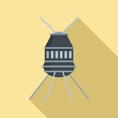 Small space capsule icon, flat style