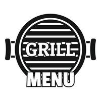 logotipo del menú a la parrilla, estilo simple vector