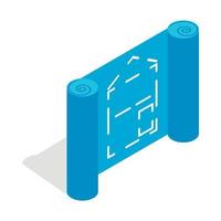 Architectural project icon, isometric 3d style vector