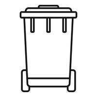 Biohazard garbage cart icon, outline style vector