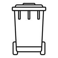 Biohazard garbage cart icon, outline style vector