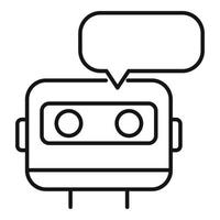 Chatbot icon, outline style vector