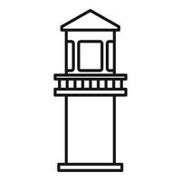 icono de la torre de guardia de la prisión, estilo de esquema vector