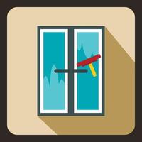 Window cleaning icon, flat style vector