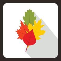 Leaves icon, flat style vector