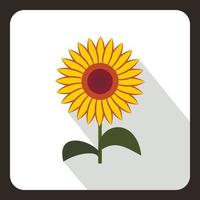 icono de flor de sol, estilo plano vector