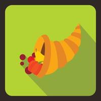 Cornucopia icon, flat style vector