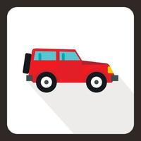 Jeep icon, flat style vector