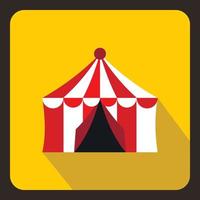 icono de carpa de circo, estilo plano vector