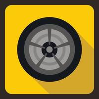 Car wheel icon, flat style vector