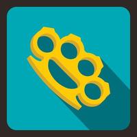 Brass knuckles icon, flat style vector