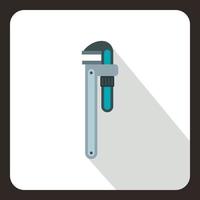 Pipe or monkey wrench icon, flat style vector