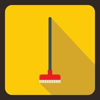 Red brush for a floor icon, flat style vector