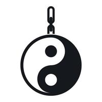 icono de signo yin yang, estilo simple vector