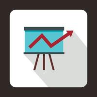 Business growing chart presentation icon vector