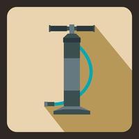 Hand air pump icon, flat style vector