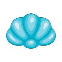 Scallop seashell icon, cartoon style vector