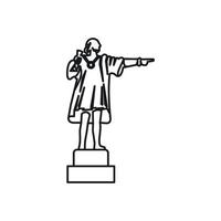 icono de escultura de cristóbal colón, estilo de esquema vector