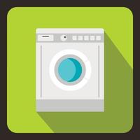 Washing machine icon, flat style vector