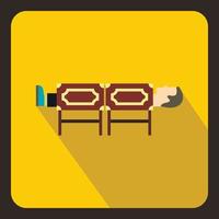 Magician sawing box icon, flat style vector