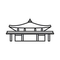 icono de pagoda asiática, estilo de esquema vector