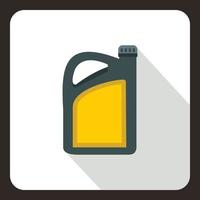 Canister of motor oil icon, flat style vector