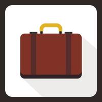 Suitcase icon, flat style vector