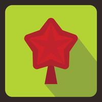 Star for Christmas tree icon, flat style vector