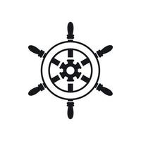 icono de rueda de barco, estilo simple vector