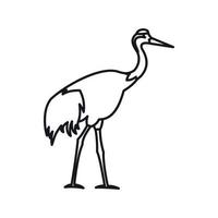Japanese crane icon, outline style vector
