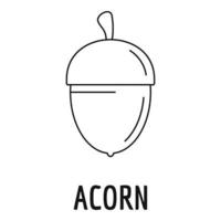 Acorn icon, outline style vector