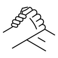 Friends handshake icon, outline style vector