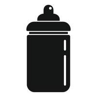 Plastic baby bottle icon, simple style vector