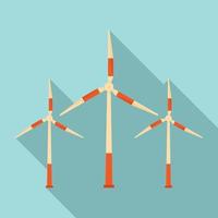 Modern wind turbine icon, flat style vector