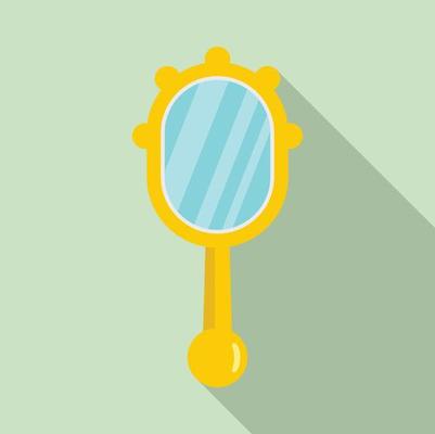 Hand mirror icon, flat style