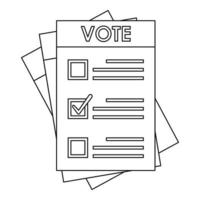 Election paper icon, outline style vector