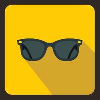 Black sunglasses icon, flat style vector