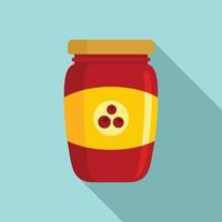Berry jam jar icon, flat style vector
