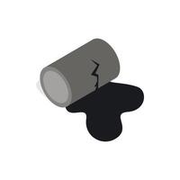 Oil is spilling from the barrel icon vector