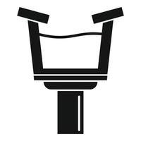 Drainage gutter icon, simple style vector