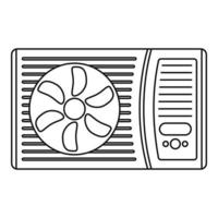 Outdoor air conditioner fan icon, outline style vector