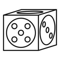 Vegas dice icon, outline style vector