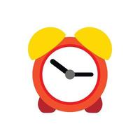 Orange alarm clock icon, flat style vector